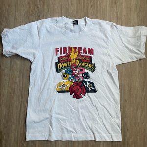 rare vintage mighty morphin power rangers tee shirt fire team